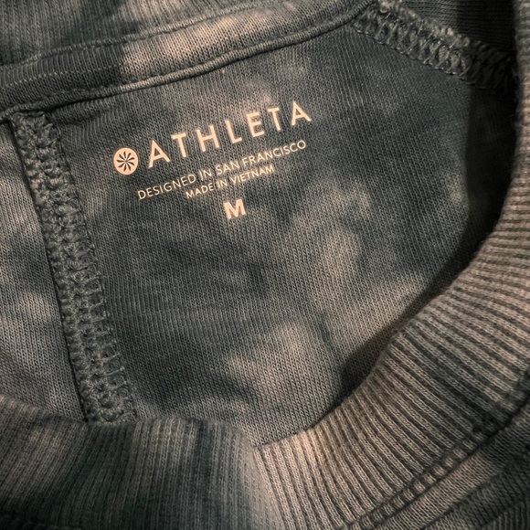 Women’s Athleta Sundown Sweatshirt Tie Dye Dark Surf Teal - Picture 2 of 4